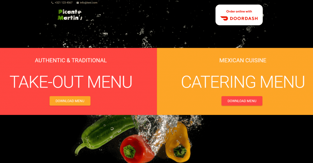 restaurant web design