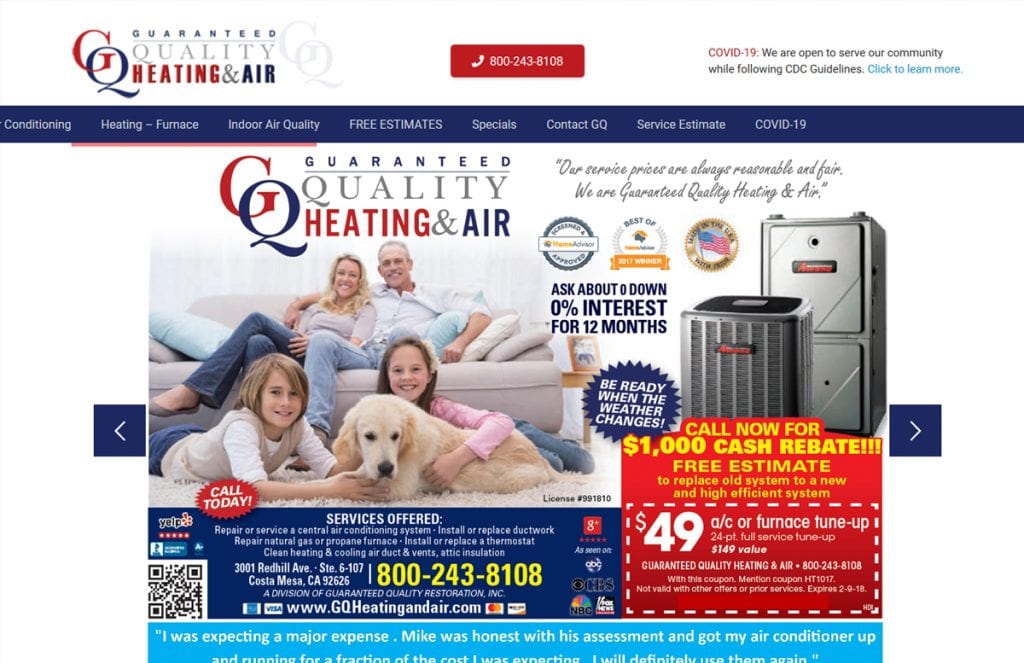 hvac web design